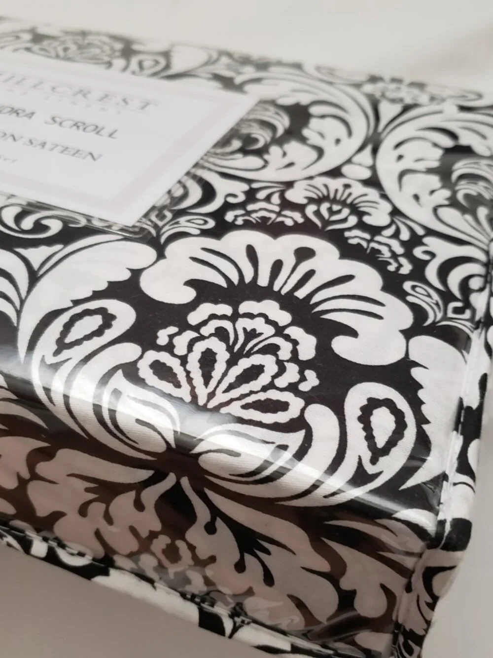 NEW Hill Crest Alexandra Scroll Full 100% cotton sateen bed sheet set damask